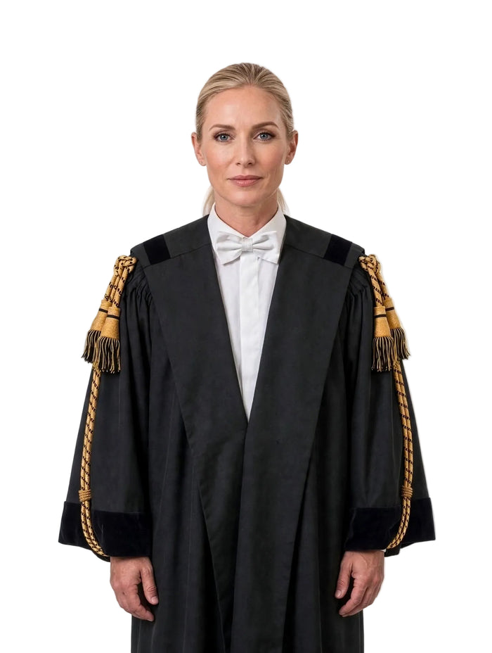 TOGA IN TESSUTO MISTO LANA LEGGERO LANIFICIO MARZOTTO completa di cordoni e borsa porta toga